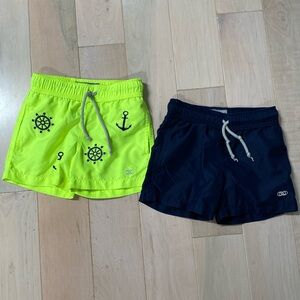 Le Club Original boys anchor embroidered yellow navy soft swim shorts